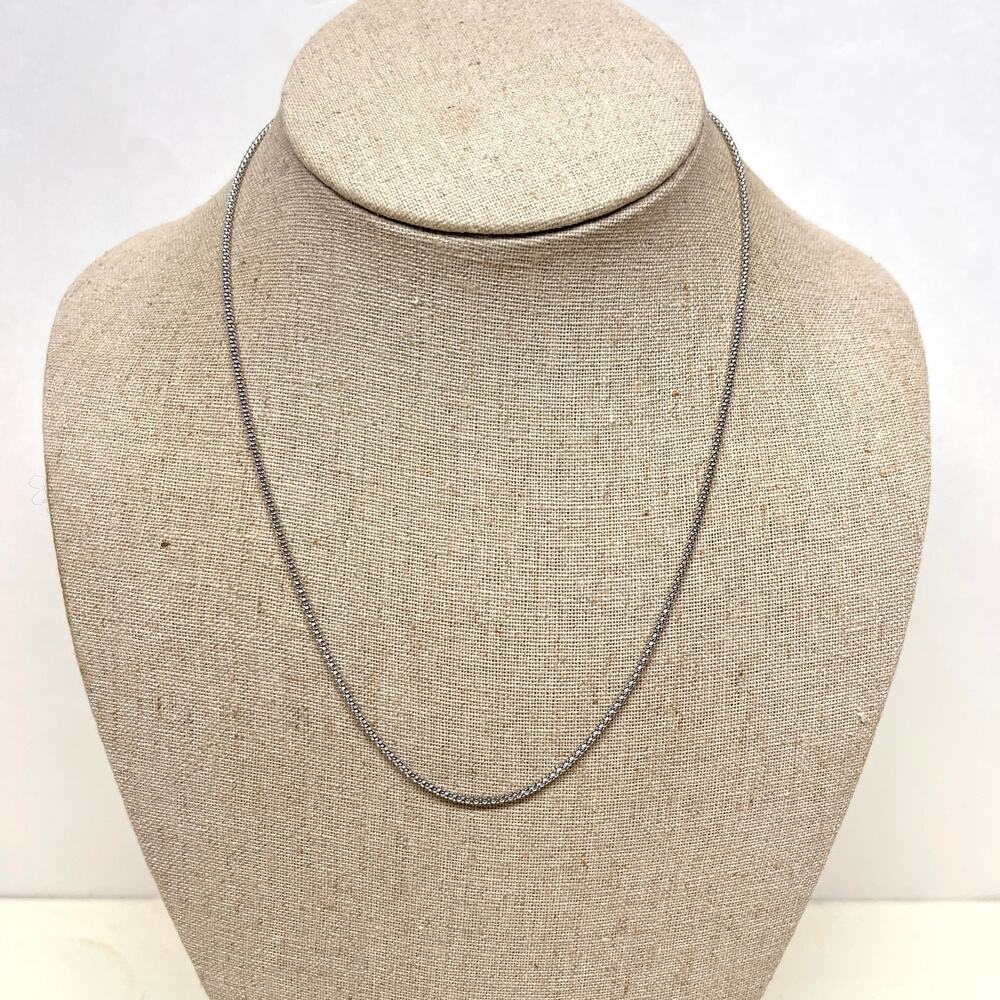 18" 14K Italian White Gold Braided Chain Necklace